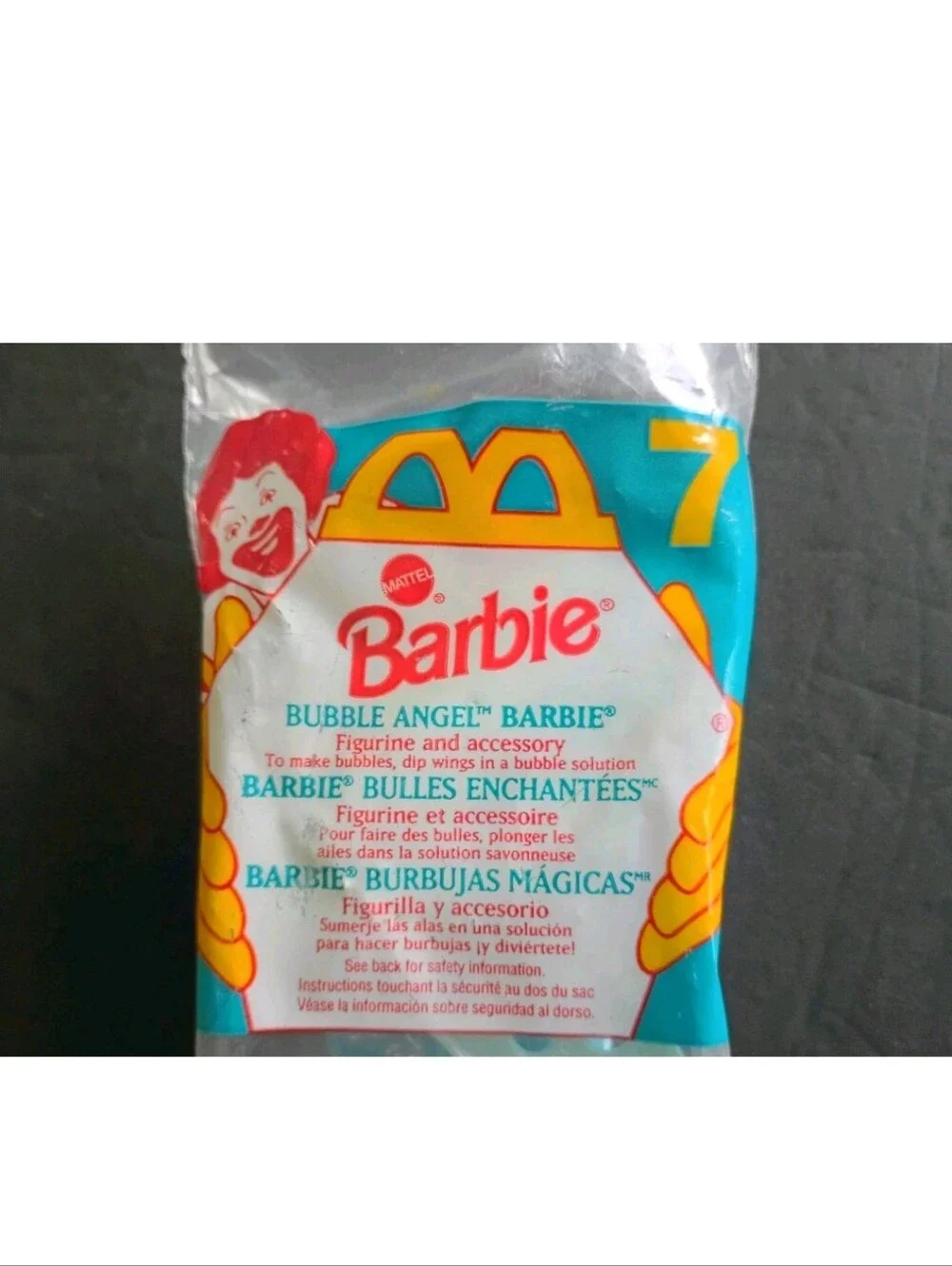 VINTAGE MATTEL BUBBLE ANGEL BARBIE DOLL # 7 NIP McDONALD’S 1994 HAPPY MEAL TOY